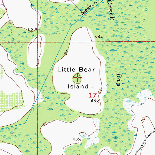 Topographic Map of Little Bear Island, FL