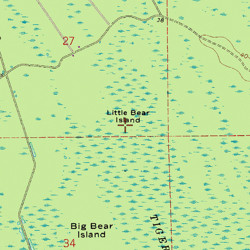 Topographic Map of Little Bear Island, FL