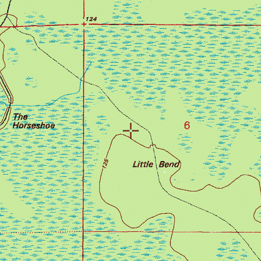 Topographic Map of Little Bend, FL