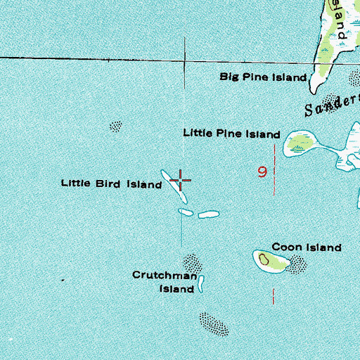 Topographic Map of Little Bird Island, FL