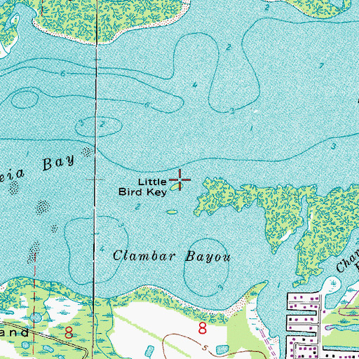 Topographic Map of Little Bird Key, FL