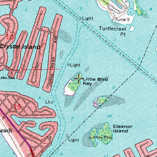 Topographic Map of Little Bird Key, FL