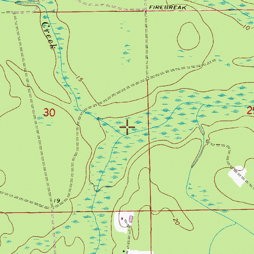 Topographic Map of Little Boggy Creek, FL
