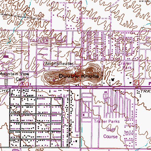 Topographic Map of Double Knolls, AZ