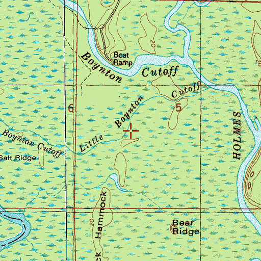 Topographic Map of Little Boynton Cutoff, FL