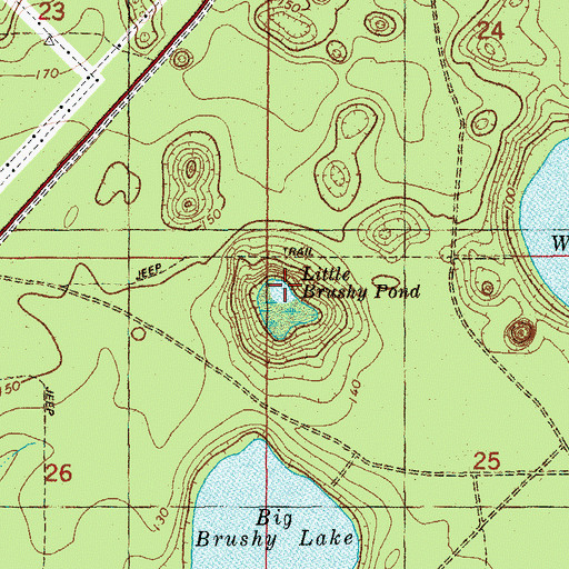 Topographic Map of Little Brushy Pond, FL