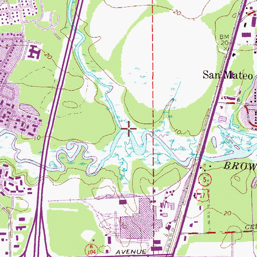 Topographic Map of Little Cedar Creek, FL
