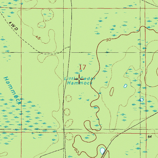 Topographic Map of Little Cedar Hammock, FL