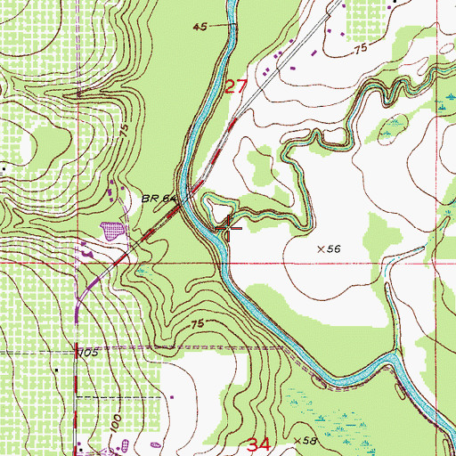 Topographic Map of Little Charlie Creek, FL