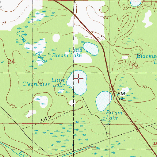 Topographic Map of Little Clearwater Lake, FL