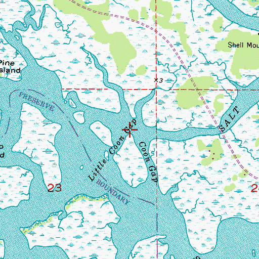 Topographic Map of Little Coon Gap, FL