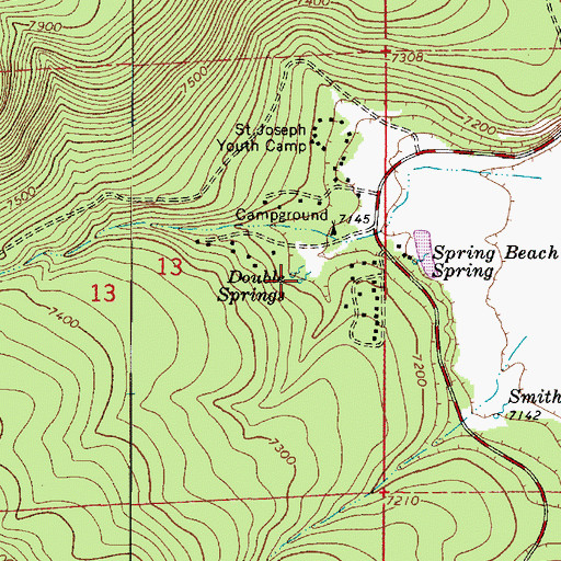 Topographic Map of Double Springs, AZ