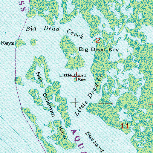 Topographic Map of Little Dead Key, FL
