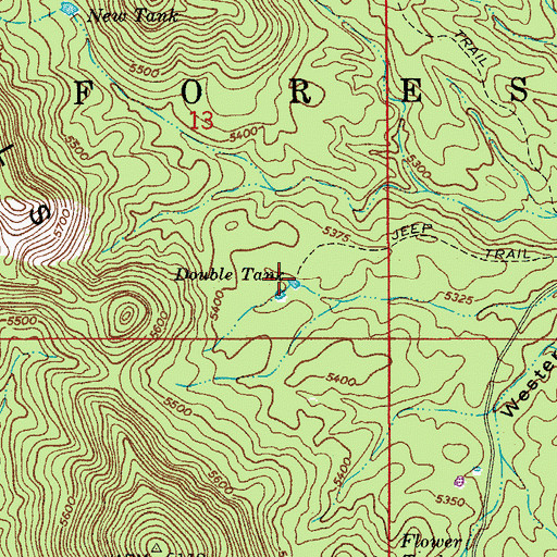Topographic Map of Double Tank, AZ