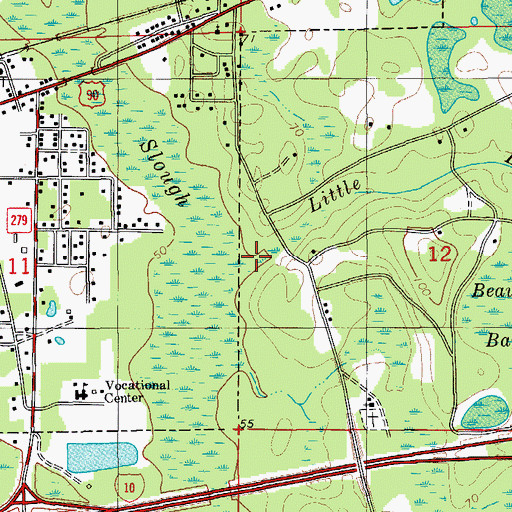 Topographic Map of Little Dram Branch, FL