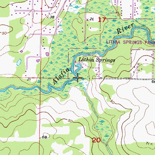 Topographic Map of Little Fishhawk Creek, FL