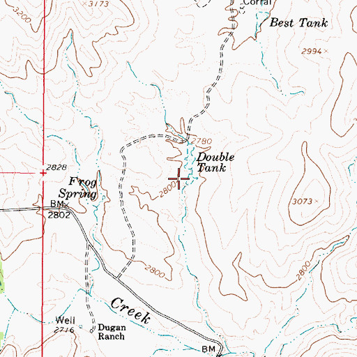 Topographic Map of Double Tank, AZ
