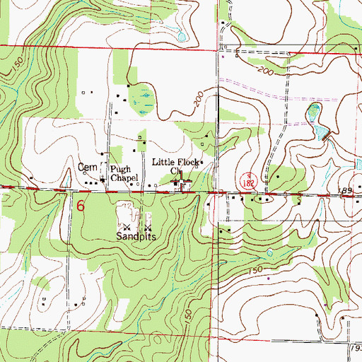 Topographic Map of Little Flock Church, FL