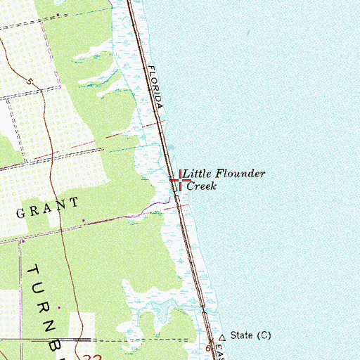 Topographic Map of Little Flounder Creek, FL