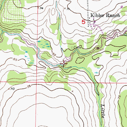 Topographic Map of Little Fort Crawford Creek, FL