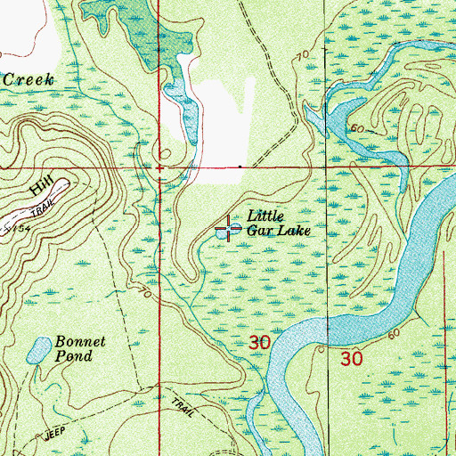 Topographic Map of Little Gar Lake, FL