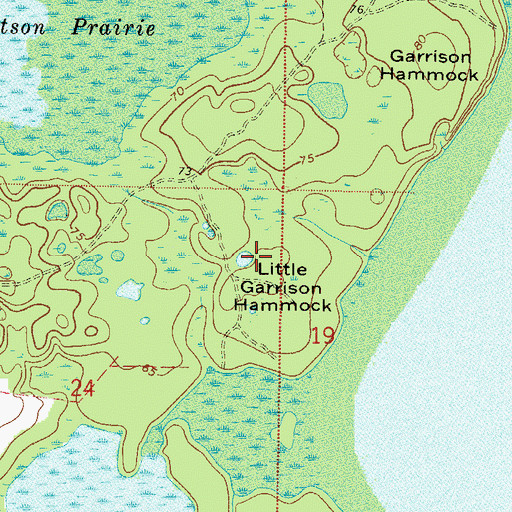 Topographic Map of Little Garrison Hammock, FL