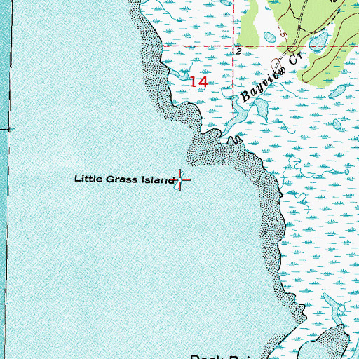 Topographic Map of Little Grass Island, FL