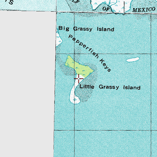 Topographic Map of Little Grassy Island, FL