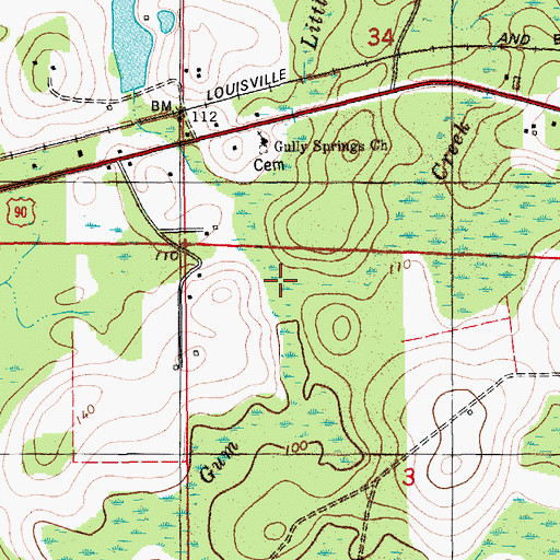 Topographic Map of Little Gum Creek, FL