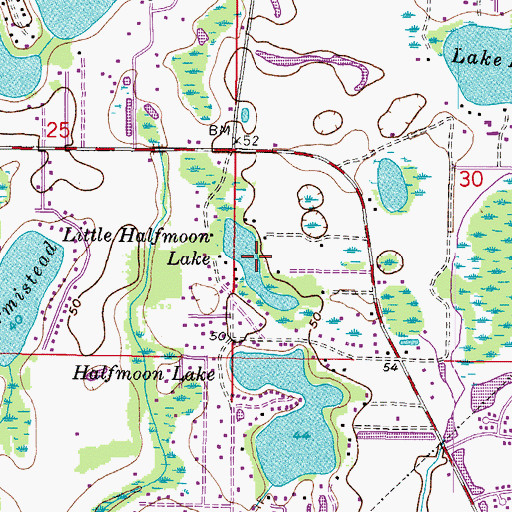 Topographic Map of Little Halfmoon Lake, FL