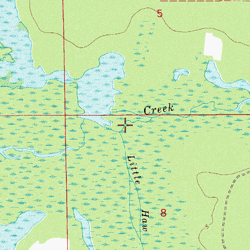 Topographic Map of Little Haw Creek, FL
