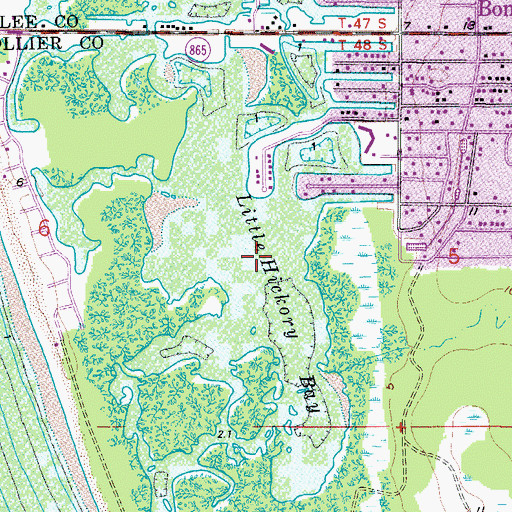 Topographic Map of Little Hickory Bay, FL