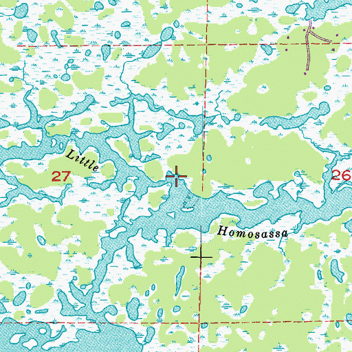 Topographic Map of Little Homosassa River, FL