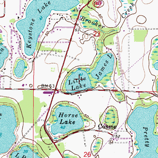Topographic Map of Little Lake, FL