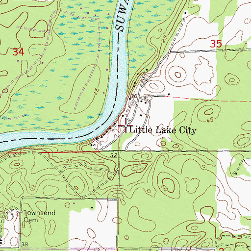 Topographic Map of Little Lake City, FL