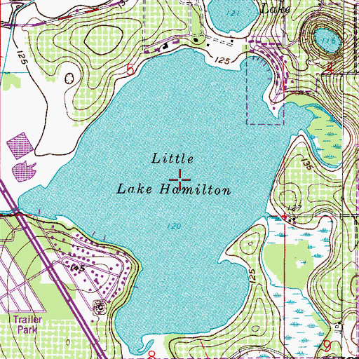 Topographic Map of Little Lake Hamilton, FL