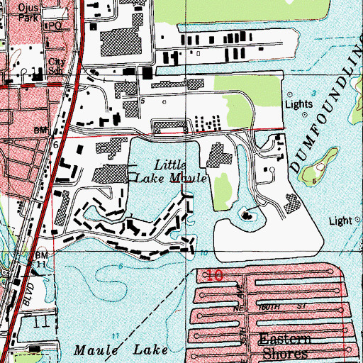 Topographic Map of Little Lake Maule, FL
