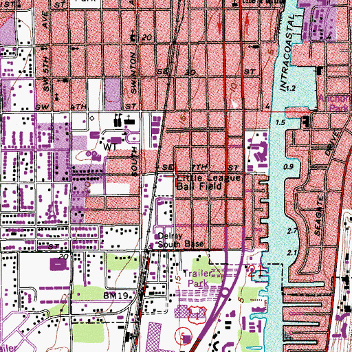 Topographic Map of Little League Ball Field, FL