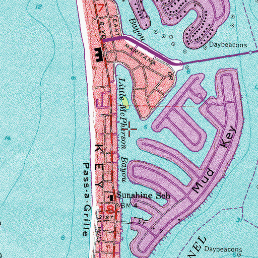 Topographic Map of Little McPherson Bayou, FL