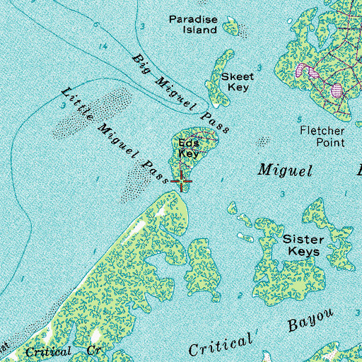 Topographic Map of Little Miguel Pass, FL
