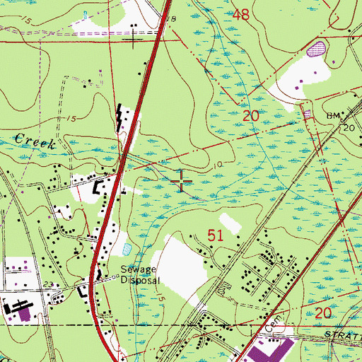 Topographic Map of Little Mills Creek, FL