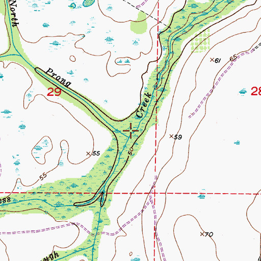 Topographic Map of Little North Prong, FL