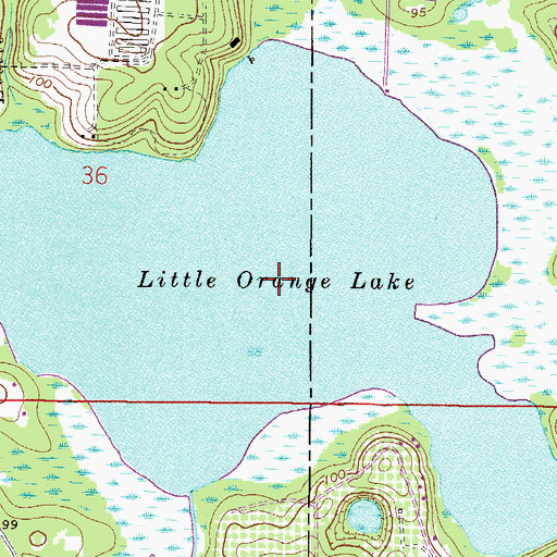 Topographic Map of Little Orange Lake, FL