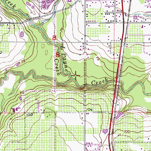 Topographic Map of Little Payne Creek, FL
