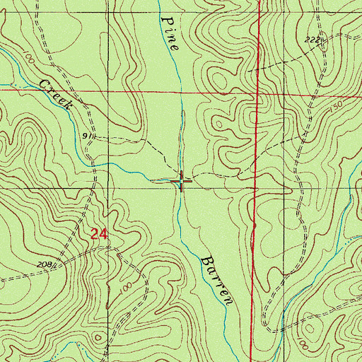 Topographic Map of Little Pine Barren Creek, FL