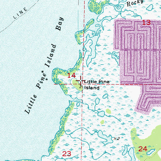 Topographic Map of Little Pine Island, FL