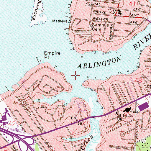 Topographic Map of Little Pottsburg Creek, FL