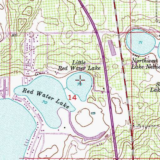 Topographic Map of Little Red Water Lake, FL