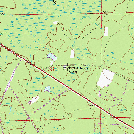 Topographic Map of Little Rock Cemetery, FL