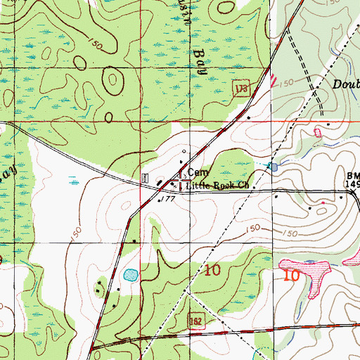 Topographic Map of Little Rock Church, FL